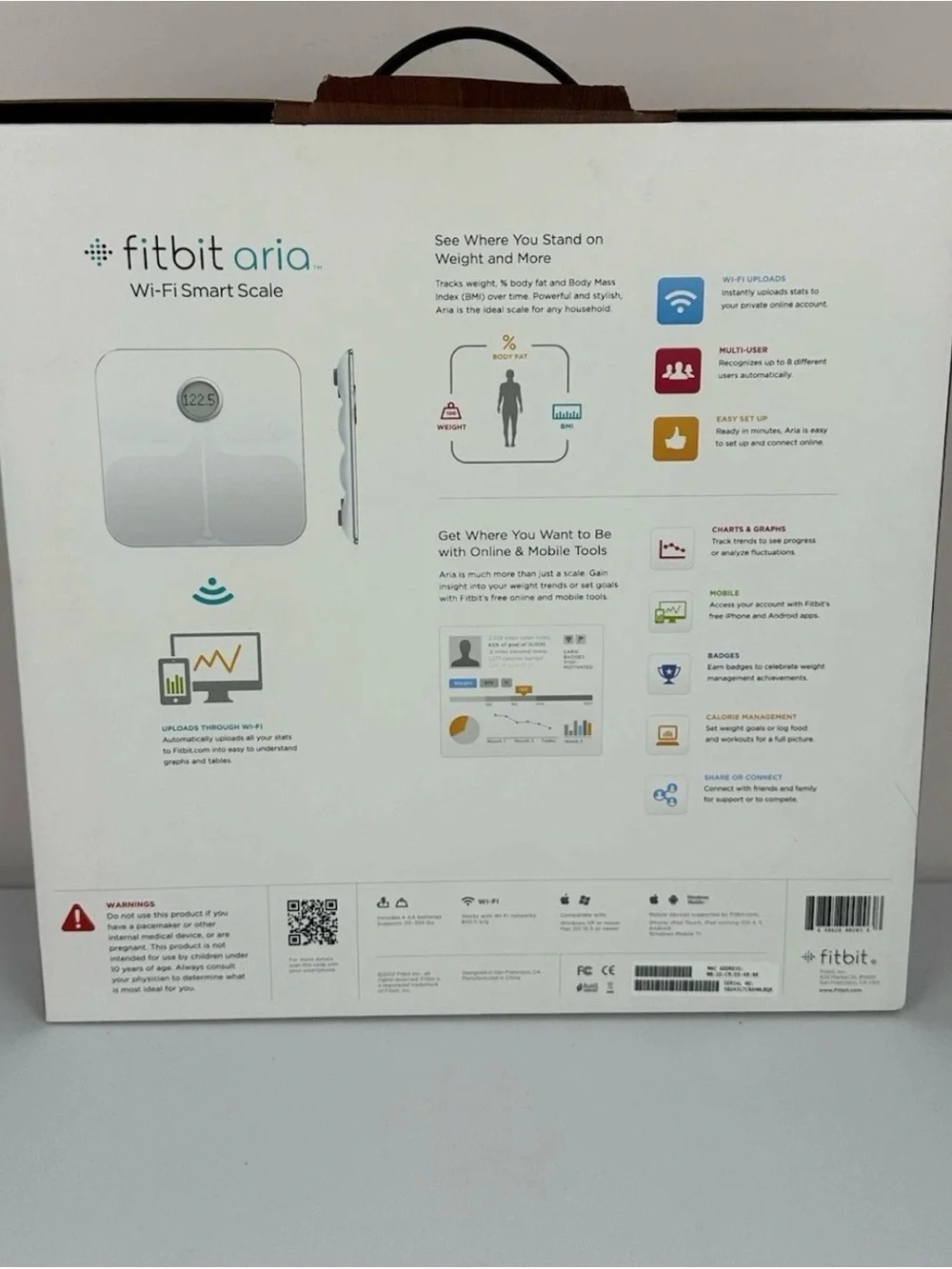 fitbit Smart Body Scale in Black with White Accent